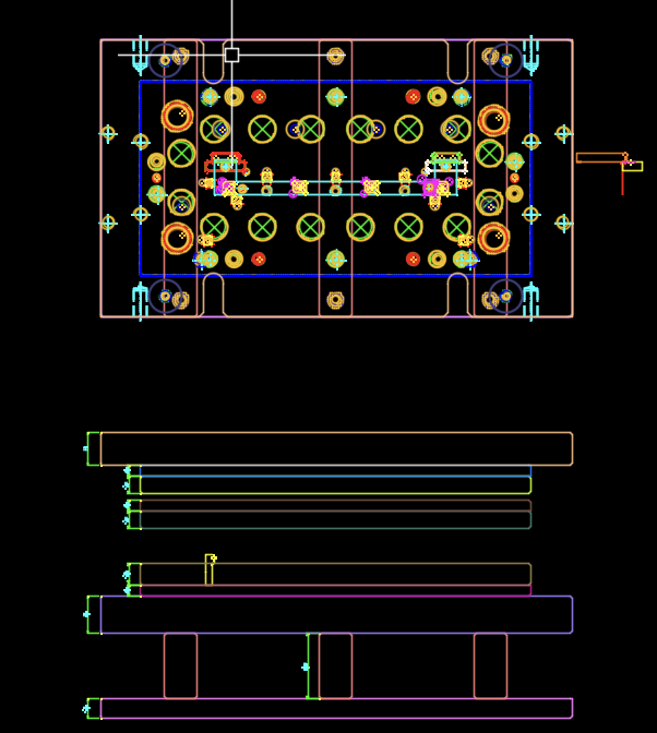 不锈钢铰链支架打孔短边折弯冲压模具图